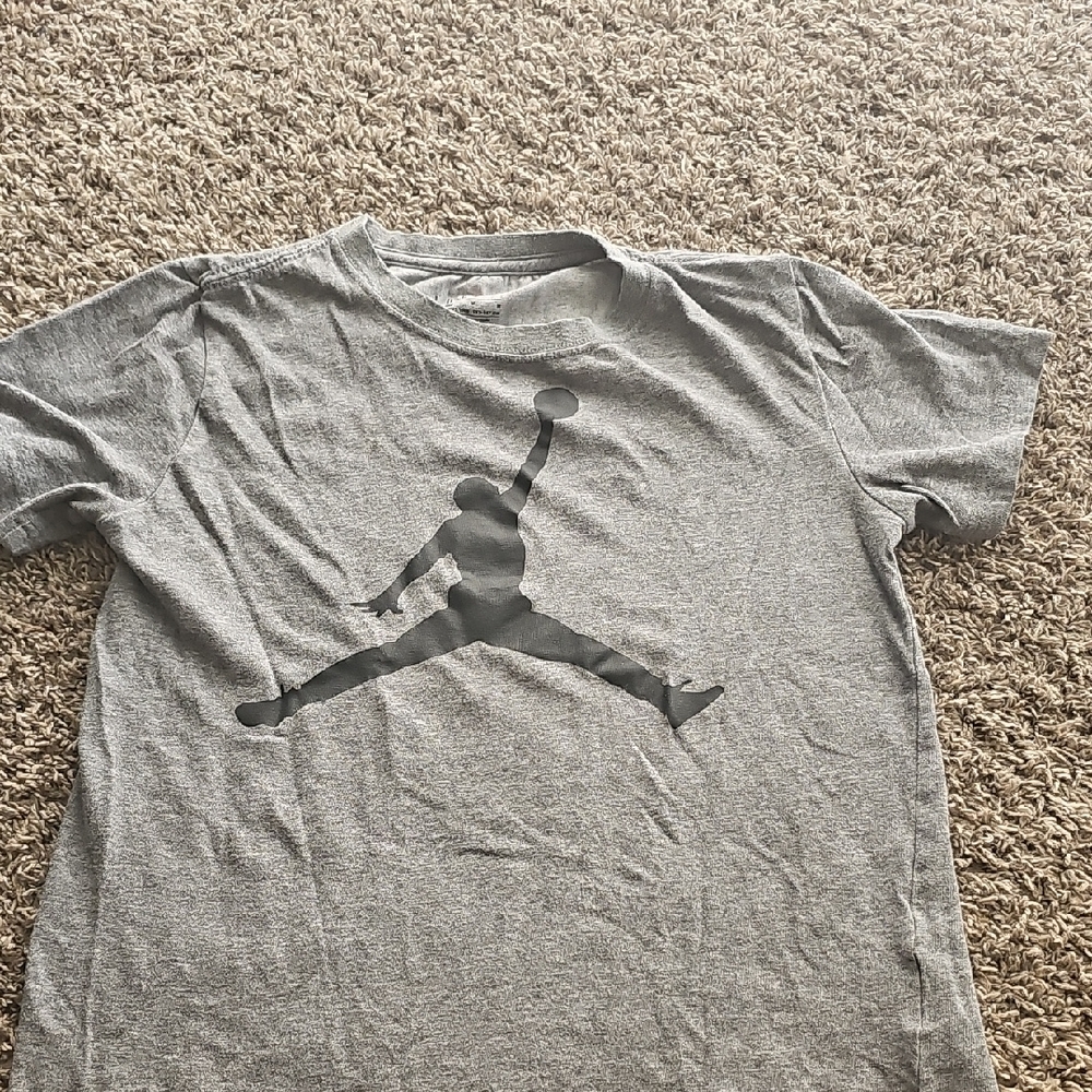 Gray T-Shirt with Black Jumpman Logo